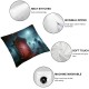 Ulloord Witch Hat Skull Throw Pillow Covers, Strange Light School Decorative Pillow Covers Digital Printing for Couch Sofa Bed Invisible Zipper