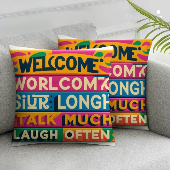 Ulloord Summer Retro Outdoor Throw Pillow Covers to Our Porch Sign and Letter Decor Pillow Covers for Hammock Chair Sofa