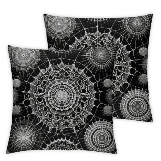 Ulloord Black Retro Throw Pillow Covers,White Decorative Pillow Covers Digital Printing Linen Blended for Couch Sofa Bed Invisible Zipper