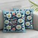 Ulloord  Happy Mother Day Throw Pillow Covers,Daisy Flower On Blue Decorative Pillow Covers Digital Printing Linen Blended for Couch Sofa Bed Invisible Zipper