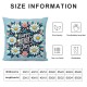 Ulloord  Happy Mother Day Throw Pillow Covers,Daisy Flower On Blue Decorative Pillow Covers Digital Printing Linen Blended for Couch Sofa Bed Invisible Zipper