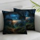 Ulloord Throw Pillow Covers,Green Decorative Pillow Covers Digital Printing Blended Fabric for Couch Sofa Bed Invisible Zipper