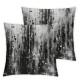 Ulloord Gray Texture Throw Pillow Covers,Black Stains Decorative Pillow Covers Digital Printing Linen Blended for Couch Sofa Bed Invisible Zipper