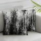 Ulloord Gray Texture Throw Pillow Covers,Black Stains Decorative Pillow Covers Digital Printing Linen Blended for Couch Sofa Bed Invisible Zipper