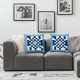 Ulloord  Blue White Abstract Throw Pillow Covers,Checkered Fabric Blue Plaid Art Decorative Pillow Covers Digital Printing Linen Blended for Couch Sofa Bed Invisible Zipper