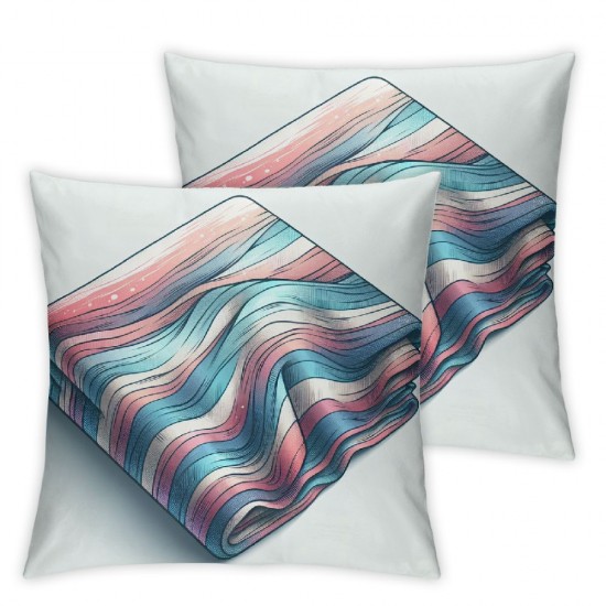 Ulloord Pink Blue Hand Drawing Colorful , Room Decor Couch Sofa Bed Square Linen Throw Pillow Covers for Living Room