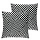 Ulloord Christmas Throw Pillow Covers,Black and White Decorative Pillow Covers Digital Printing for Couch Sofa Bed Invisible Zipper