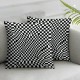 Ulloord Christmas Throw Pillow Covers,Black and White Decorative Pillow Covers Digital Printing for Couch Sofa Bed Invisible Zipper