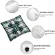 Ulloord  Olive Green Plaid Throw Pillow Covers,White Black Scottish Tartan Flannel Decorative Pillow Covers Digital Printing Linen Blended for Couch Sofa Bed Invisible Zipper