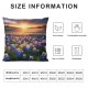 Ulloord Purplish Blue Throw Pillow Covers,Yellow Nature Decorative Pillow Covers Digital Printing Linen Blended for Couch Sofa Bed Invisible Zipper