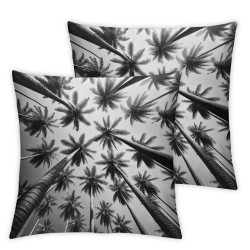 Ulloord Black and White Throw Pillow Covers, Decorative Pillow Covers Digital Printing Linen Blended for Couch Sofa Bed Invisible Zipper