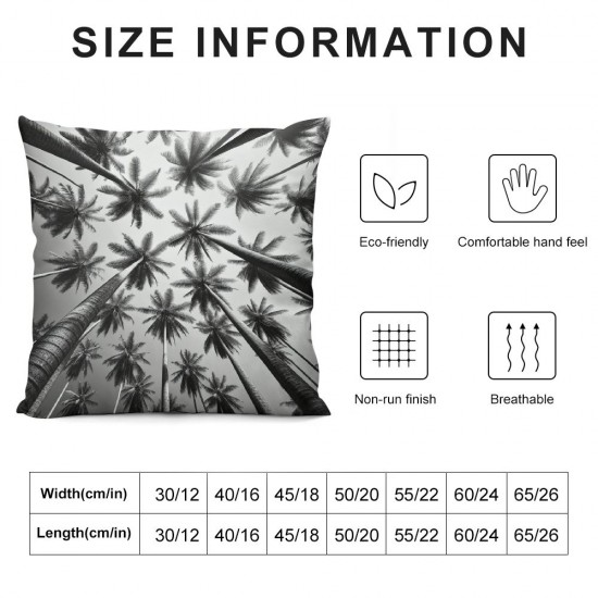 Ulloord Black and White Throw Pillow Covers, Decorative Pillow Covers Digital Printing Linen Blended for Couch Sofa Bed Invisible Zipper