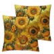 Ulloord Yellow Sunflower Throw Pillow Covers, Decorative Pillow Covers Digital Printing Linen Blended for Couch Sofa Bed Invisible Zipper