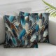 Ulloord Air Colorful Feathers Throw Pillow Covers, Beautiful Decorative Pillow Covers Digital Printing Blended Fabric for Couch Sofa Bed Invisible Zipper