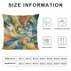 Ulloord Colorful Throw Pillow Covers,Oil Decorative Pillow Covers Digital Printing Linen Blended for Couch Sofa Bed Invisible Zipper