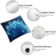 Ulloord Blue Beautiful Throw Pillow Covers,Ice Blue Art Decorative Pillow Covers Digital Printing Blended Fabric for Couch Sofa Bed Invisible Zipper