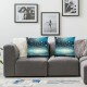 Ulloord Blue Throw Pillow Covers, Lights Christmas Decorative Pillow Covers Digital Printing Linen Blended for Couch Sofa Bed Invisible Zipper