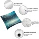 Ulloord Blue Throw Pillow Covers, Lights Christmas Decorative Pillow Covers Digital Printing Linen Blended for Couch Sofa Bed Invisible Zipper