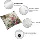 Ulloord Pink Flowers Leaves Throw Pillow Covers,Beige Watercolor Floral Decorative Pillow Covers Digital Printing Linen Blended for Couch Sofa Bed Invisible Zipper