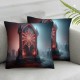 Ulloord Witch Hat Skull Throw Pillow Covers, School Decorative Pillow Covers Digital Printing for Couch Sofa Bed Invisible Zipper