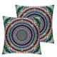 Ulloord  Psychedelic Rainbow Dark Throw Pillow Covers,Free Ball Stripes Geometric Modern Decorative Pillow Covers Digital Printing Linen Blended for Couch Sofa Bed Invisible Zipper