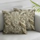 Ulloord White Floral Wedding Throw Pillow Covers,Beige Decorative Pillow Covers Digital Printing Blended Fabric for Couch Sofa Bed Invisible Zipper