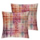 Ulloord Throw Pillow Covers,Pink Art Plaid Decorative Pillow Covers Digital Printing Linen Blended for Couch Sofa Bed Invisible Zipper