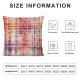 Ulloord Throw Pillow Covers,Pink Art Plaid Decorative Pillow Covers Digital Printing Linen Blended for Couch Sofa Bed Invisible Zipper