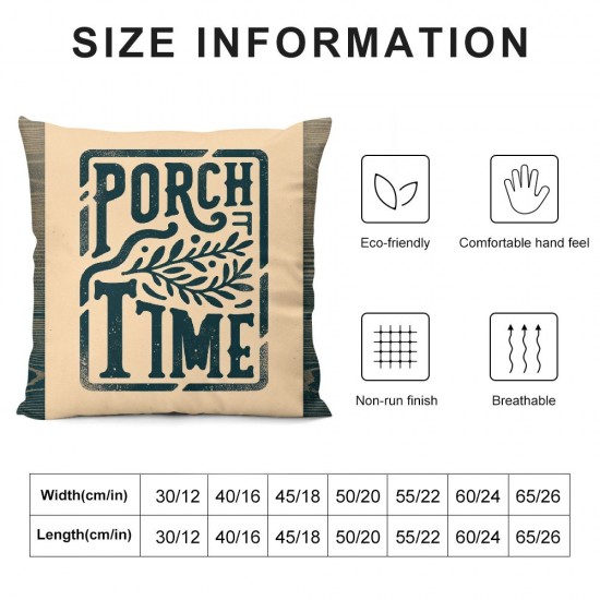 Ulloord Summer Retro Outdoor Throw Pillow Covers to Our Porch Sign and Breathe Letter Decor Pillow Covers for Hammock Chair Sofa