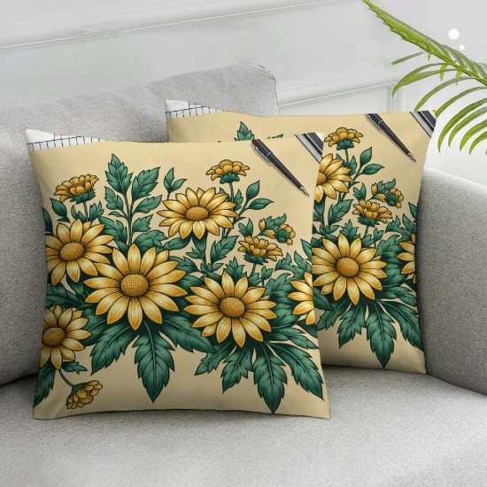 Ulloord Summer Pillow Covers Throw Pillow Covers Summer Yellow Outdoor Décor Cushion Case Decoration for Home Couch Chair Sofa