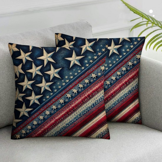 Ulloord &nbsp;July 4th America Flag Pillow Cover USA Flag Throw Pillow Case Cushion Cover Vintage Stars and Stripes Home Cushion Cover Decoration Pillowcase (PA-USA)