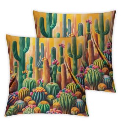 Ulloord Spring Summer Mexican Desert Cactus Throw Pillow Covers Realistic Botany Plants Outdoor Pillowcase Pillow Case Cover Decor Home Sofa Couch Chair