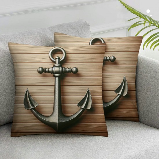 Ulloord Boat Anchor Throw Pillow Covers Wood Fencing Design Pillow Cushion Case Cover Home Decor Pillowcase