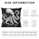 Ulloord Throw Pillow Covers Square Pillowcases for Home Decor Sofa Car Bedroom Watercolor Marine Animal Simple Black Background Painting Pillow Cases