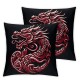 Ulloord Throw Pillow Covers Red Dragon Black Background Design Square Pillowcase for Home Decor Sofa Car Bedroom Pillow case