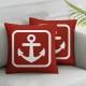 Ulloord Throw Pillow Covers White Boat Tool on Blue Red Background Square Pillowcases for Home Decor Sofa Car Bedroom Pillow case