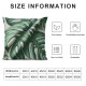 Ulloord Spring Summer Tropical Green Leaf Throw Pillow Covers Banana Leaves Pillowcases Hidden Zipper Home Sofa Cushion Decorative Pillowcase (PB-Green)