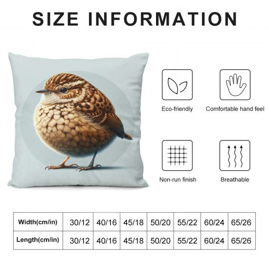 Ulloord Throw Pillow Cover Sitting on Tree Branch Bird Spring Summer Decor Pillow Case for Home Sofa Couch Cushion Cover