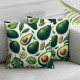 Ulloord Throw Pillow Covers Green Avocados Square Pillowcases for Home Decor Sofa Car Bedroom Palm Leaves Seamless Pattern Art Painting Pillow case