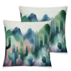 Ulloord Throw Pillow Covers Desert Succulent Plants Pillowcases Decorative Square Cushion Cover for Home Sofa Live Room (Desert Succulent)