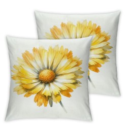 Ulloord Summer Pillow Covers Watercolor Daisy Throw Pillow Covers Summer Yellow Outdoor Décor Cushion Case Decoration for Home Couch Chair Sofa