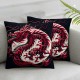 Ulloord Throw Pillow Covers Red Dragon Black Background Design Square Pillowcase for Home Decor Sofa Car Bedroom Pillow case