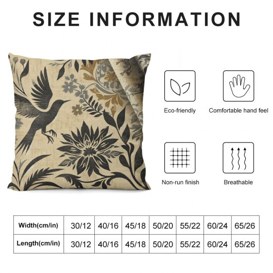 Ulloord Spring Summer with Decorative Throw Pillow Covers Retro Farm Sitting on The Tree Branch Pillow Cushion Cover Pillow Case