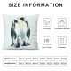 Ulloord Cute Penguins Throw Pillow Covers Hand Drawn Cute Animal Art Design Square Pillowcases for Home Decor Sofa Car Bedroom Pillow case