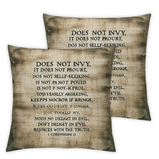 Ulloord Decor Throw Pillow Covers Wooden Board with Motivational Words Love Decorative Pillow Covers for Sofa Pillowcase