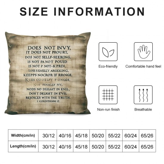 Ulloord Decor Throw Pillow Covers Wooden Board with Motivational Words Love Decorative Pillow Covers for Sofa Pillowcase