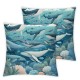 Ulloord Throw Pillow Covers Nature Sea Coral Blue Design Square Pillowcase for Home Decor Sofa Car Bedroom Pillow case