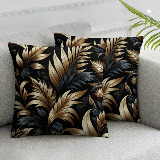 Ulloord Throw Pillow Covers Palm Leaves Green Square Pillowcase for Home Decor Sofa Car Bedroom Pillow case