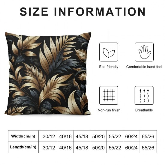 Ulloord Throw Pillow Covers Palm Leaves Green Square Pillowcase for Home Decor Sofa Car Bedroom Pillow case