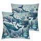 Ulloord Throw Pillow Covers Nature Coral Blue Design Square Pillowcase for Home Decor Sofa Car Bedroom Pillow case